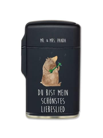 Mr. & Mrs. Panda Gasfeuerzeug Bär Lied mit Spruch in Schwarz