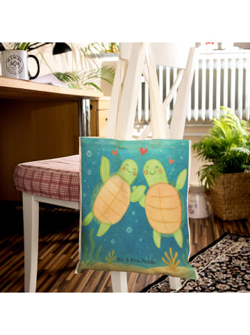 Mr. & Mrs. Panda Tasche Schildkröten Paar Design ohne Spruch in Weiß