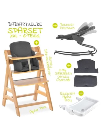 Hauck Alpha Plus Natur XXL Newborn Set - Hochstuhl in beige,grau