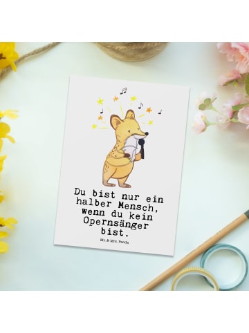 Mr. & Mrs. Panda Postkarte Opernsänger Herz mit Spruch in Weiß