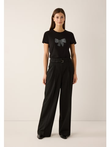 More & More süßes Kurzarmshirt Frontprint in black