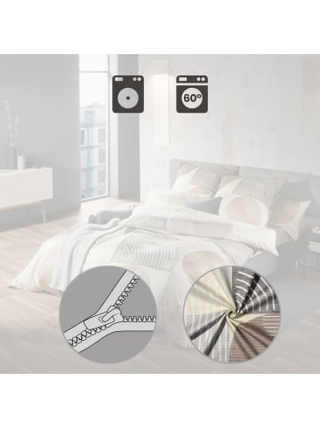 Erwin Müller Mako-Satin Bettwäsche in grau-beige