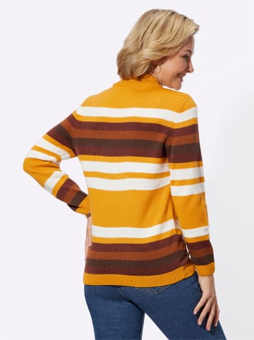 WITT WEIDEN Streifenpullover in ocker-rotbraun-geringelt