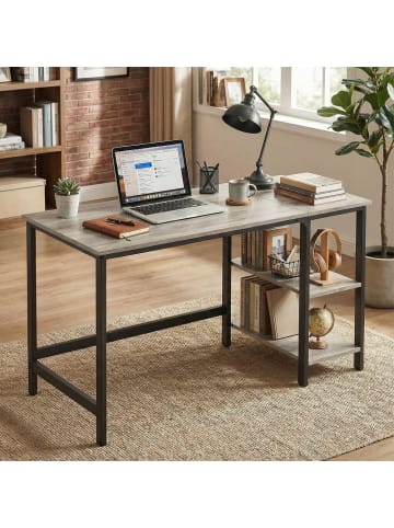 VASAGLE Schreibtisch Barnet in Greige-Schwarz - (B)120 x (H)76 x (T)60 cm
