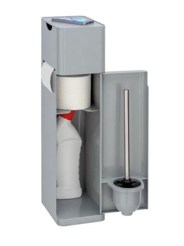 Wenko 6 in 1 Stand WC-Garnitur Imon Grau matt, Stand WC-Garnitur Mod. Imon 6 in 1 Grau matt in Grau