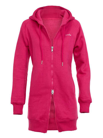 Winshape Lange, kuschelige Hoodie-Jacke mit 2-Wege-Zipper J006 in deep pink