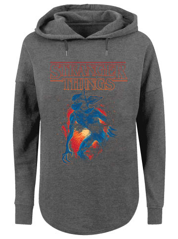 F4NT4STIC Oversized Hoodie Stranger Things DemoCave Netflix TV Series in charcoal