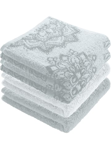 Erwin Müller Frottier, Jacquard Handtuch 4er-Pack Bühl in weiß/silber