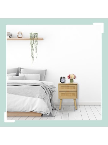relaxdays 2 x Nachttisch in Natur - (B)40 x (H)55 x (T)41,5 cm