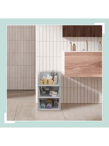 relaxdays 3 x Schrank Organizer in Grau - (B)33,5 x (H)18 x (T)43,5 cm