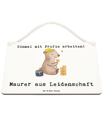 Mr. & Mrs. Panda Schild Maurer Leidenschaft mit Spruch in Weiß