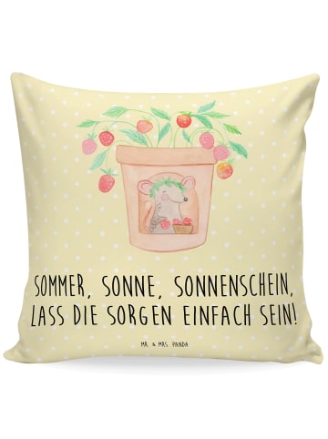 Mr. & Mrs. Panda Kuschel Kissen Sommerfreude mit Spruch in Gelb Pastell