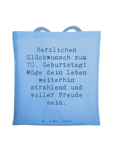 Mr. & Mrs. Panda Tasche Spruch 70. Geburtstag Glückwünsche mit S... in Sky Blue