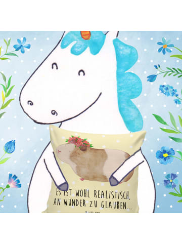 Mr. & Mrs. Panda Dekokissen Meerschweinchen Weisheit mit Spruch in Gelb Pastell