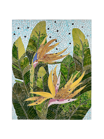 Beliani Wandobjekt MERANGIN in Bunt/Blau/Grün - (W) 70 x (H) 90 x (L) 4 cm