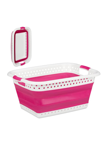 relaxdays Wäschekorb in Pink - (B)61 x (H)27 x (T)45,5 cm