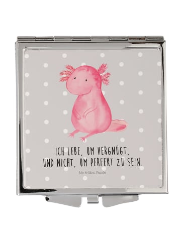 Mr. & Mrs. Panda Klappbarer Spiegel Axolotl Niedlich mit Spruch in Grau Pastell