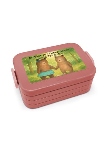 Mr. & Mrs. Panda Bento-Brotdose Bär Freundin Design mit Spruch in Rot Pastell