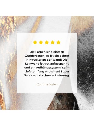 MuchoWow Leinwand bilder Abstrakte Kunst weiß gold (BxH)