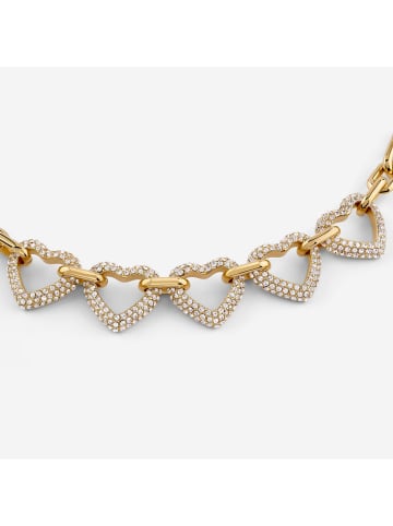 Guess Damen-Kette Multi Pavé Herzen Goldfarben