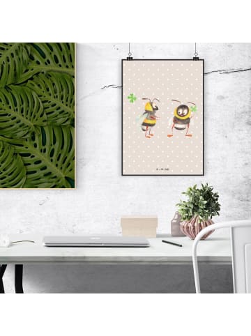 Mr. & Mrs. Panda Bild Hummeln Kleeblatt ohne Spruch in Beige Pastell