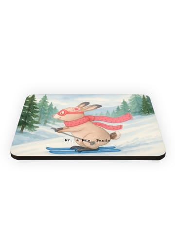 Mr. & Mrs. Panda Magnet Hase Skifahren Design ohne Spruch in Weiß