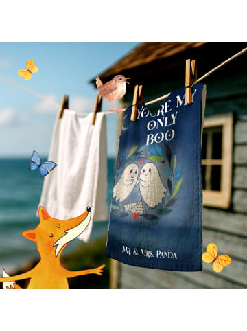 Mr. & Mrs. Panda Handtuch Gespenster  Liebe  Design mit Spruch in Weiß