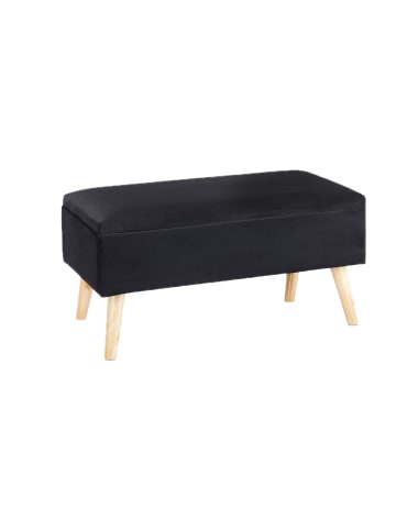 relaxdays Sitzbank in Schwarz - (B)80 x (H)41 x (T)40 cm