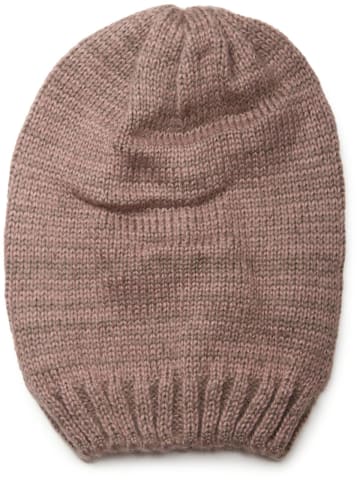 styleBREAKER Strick Loop und Beanie Set in Braun-Altrose