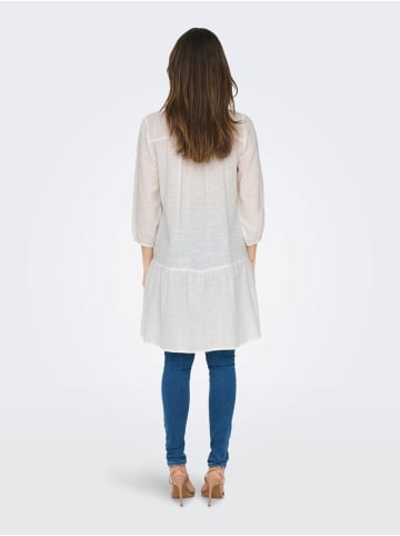 ONLY Kurzes Glitzer Kleid Dezentes Mini Kurzarm Dress ONLROMA in Weiß