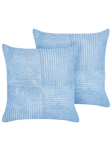 Beliani 2er-Set Dekokissen MILLET in Blau