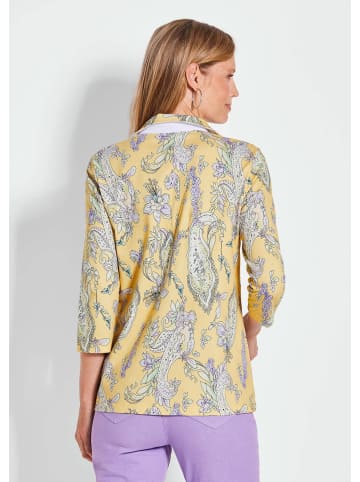 GOLDNER Kurzgröße:  Druckshirt mit Paisley-Muster in gelb / gemustert
