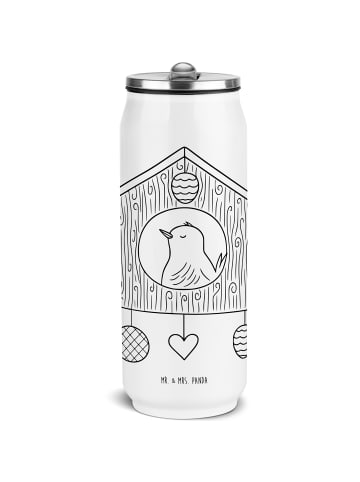 Mr. & Mrs. Panda Getränkedosen Trinkflasche Vogel Haus ohne Spruch in Weiß