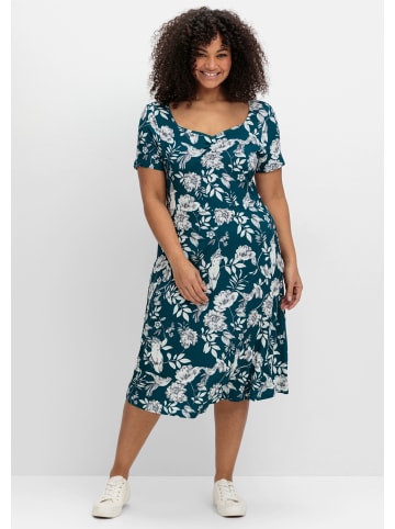 sheego by Joe Browns Jerseykleid in dunkelpetrol-gemustert