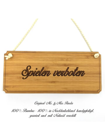 Mr. & Mrs. Panda Schild Spielen verboten mit Spruch in Keine Angabe