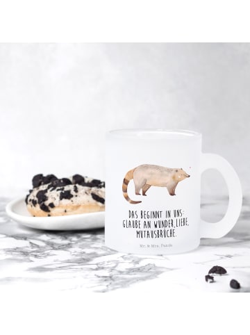 Mr. & Mrs. Panda Häferl Nasenbär mit Spruch in Transparent