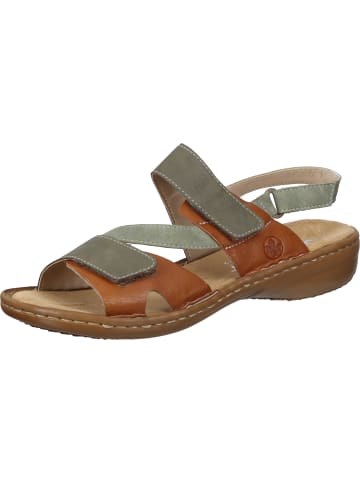 rieker Komfort-Sandalen in olive/cayenne/schilf