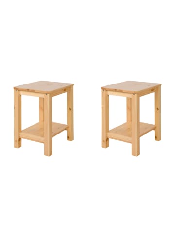 Homestyle4u Sitzhocker 2er Set 38x47x32 in Braun