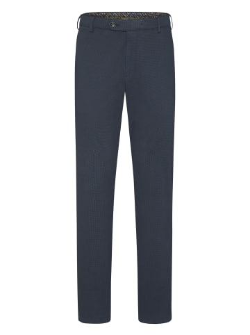 Meyer Chino-Hose Micro Print Baumwoll Twill Chino in dunkelblau