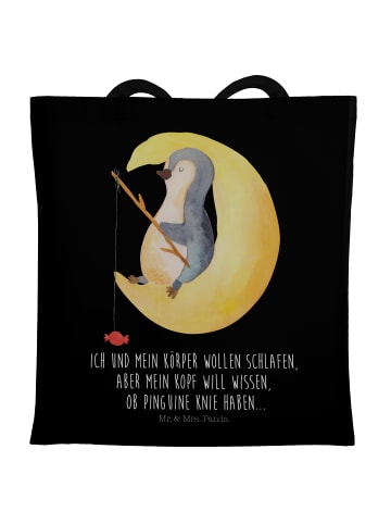 Mr. & Mrs. Panda Schultasche Pinguin Mond mit Spruch in Schwarz
