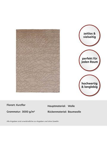 Kayoom Kurzflor Teppich Ganges 710 in braun - rechteckig