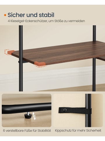 SONGMICS HOME Kleiderständer Zina in Beige-Schwarz - (B)163.6 x (H)175.3 x (T)33.8 cm