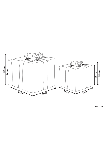 Beliani 2er-Set Dekofigur INARI in /Beige/Silber