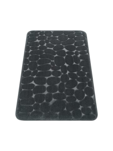 KADIMA DESIGN Waschbarer Teppich Badezimmer waschmaschinenwaschbar Abstrakt 3D in Anthrazit