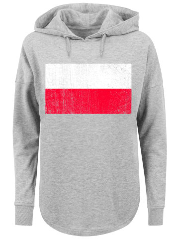 F4NT4STIC Oversized Hoodie Poland Polen Flagge distressed in grau