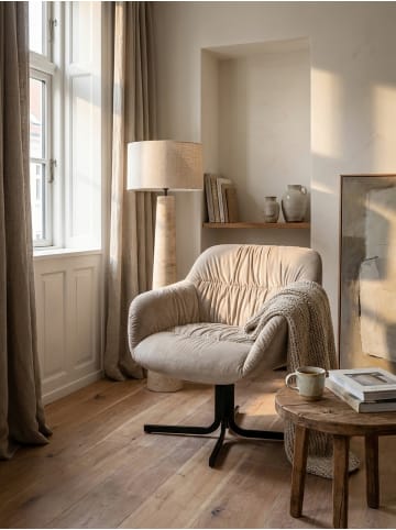 KADIMA DESIGN Loungesessel Samt Design Clubsessel mit Metallbeine, in Beige