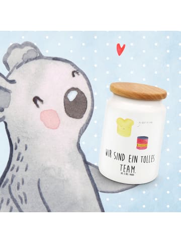 Mr. & Mrs. Panda Tee-Behälter Toast Marmelade mit Spruch in Weiß