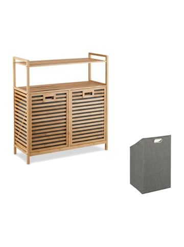 relaxdays Wäschekorb in Natur - (B)88 x (H)95 x (T)33 cm