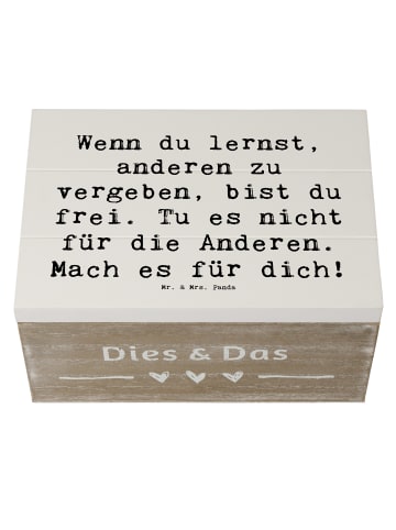 Mr. & Mrs. Panda Holzkiste Spruch Vergebung Freiheit mit Spruch in Weiß