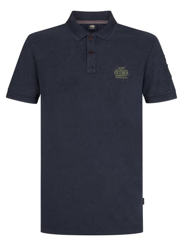 Petrol Industries Piqué-Poloshirt Tracción in Blau
